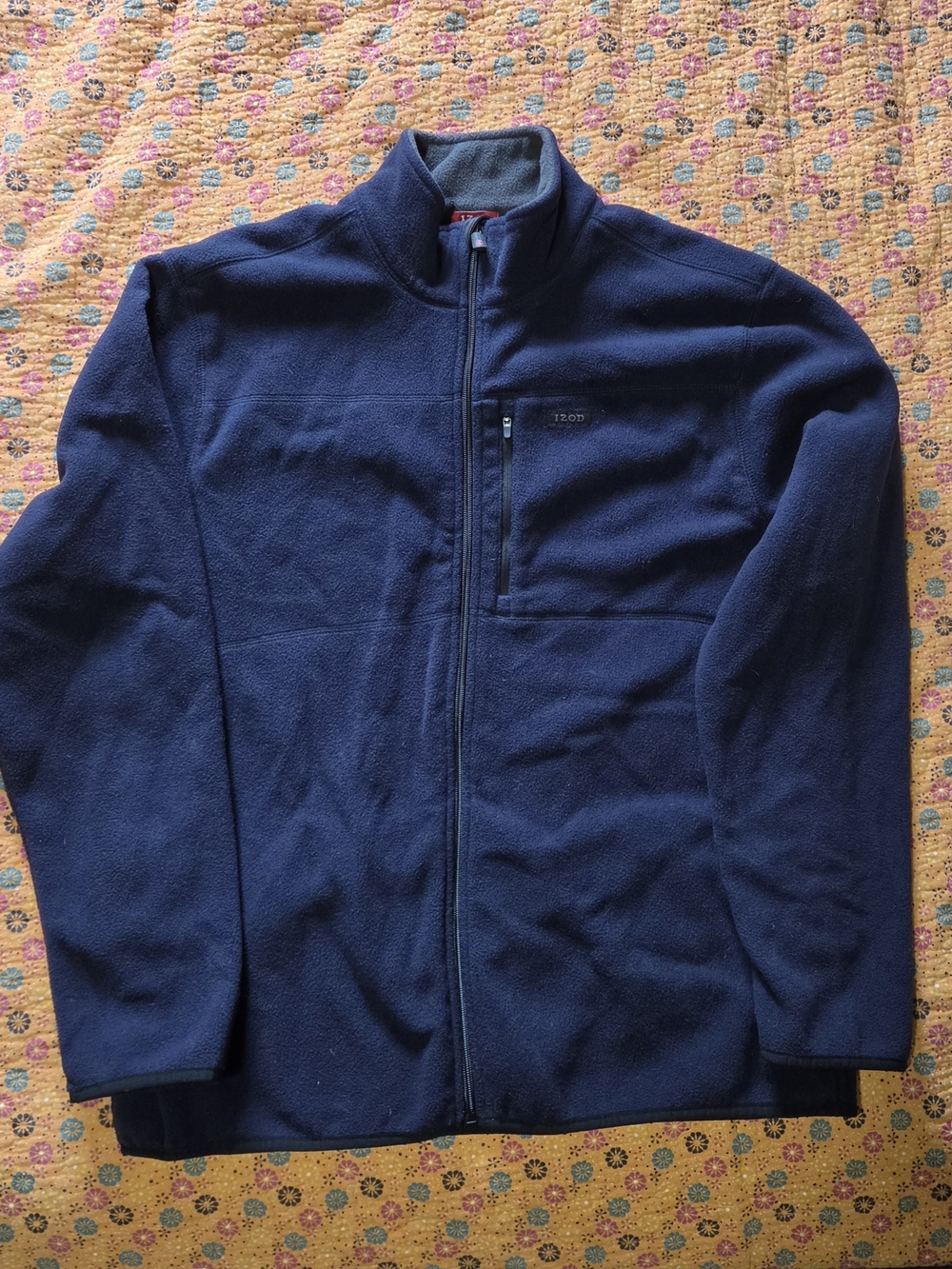 Izod Men's Navy Full-Zip Fleece Jacket L